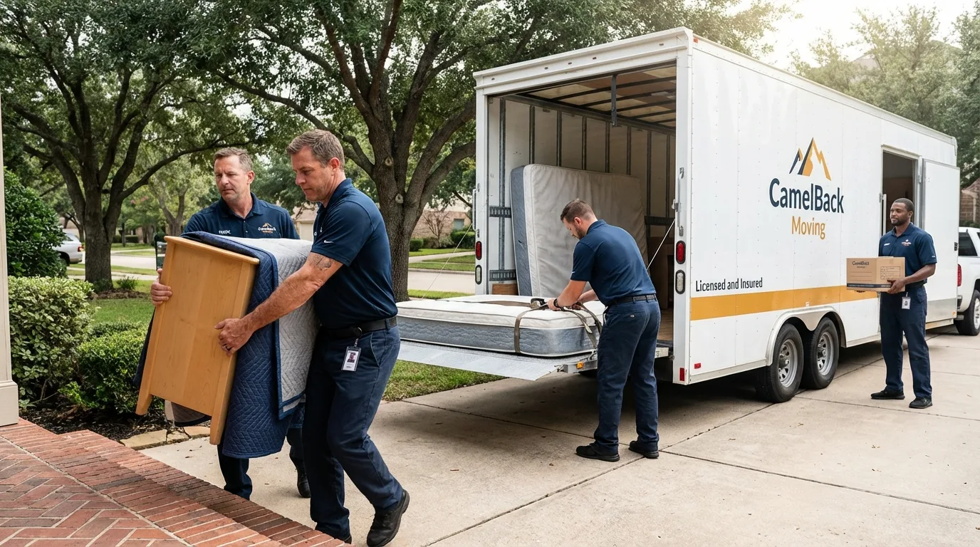 Crew loading residential truck for cross-state move from Mount Vernon, AL