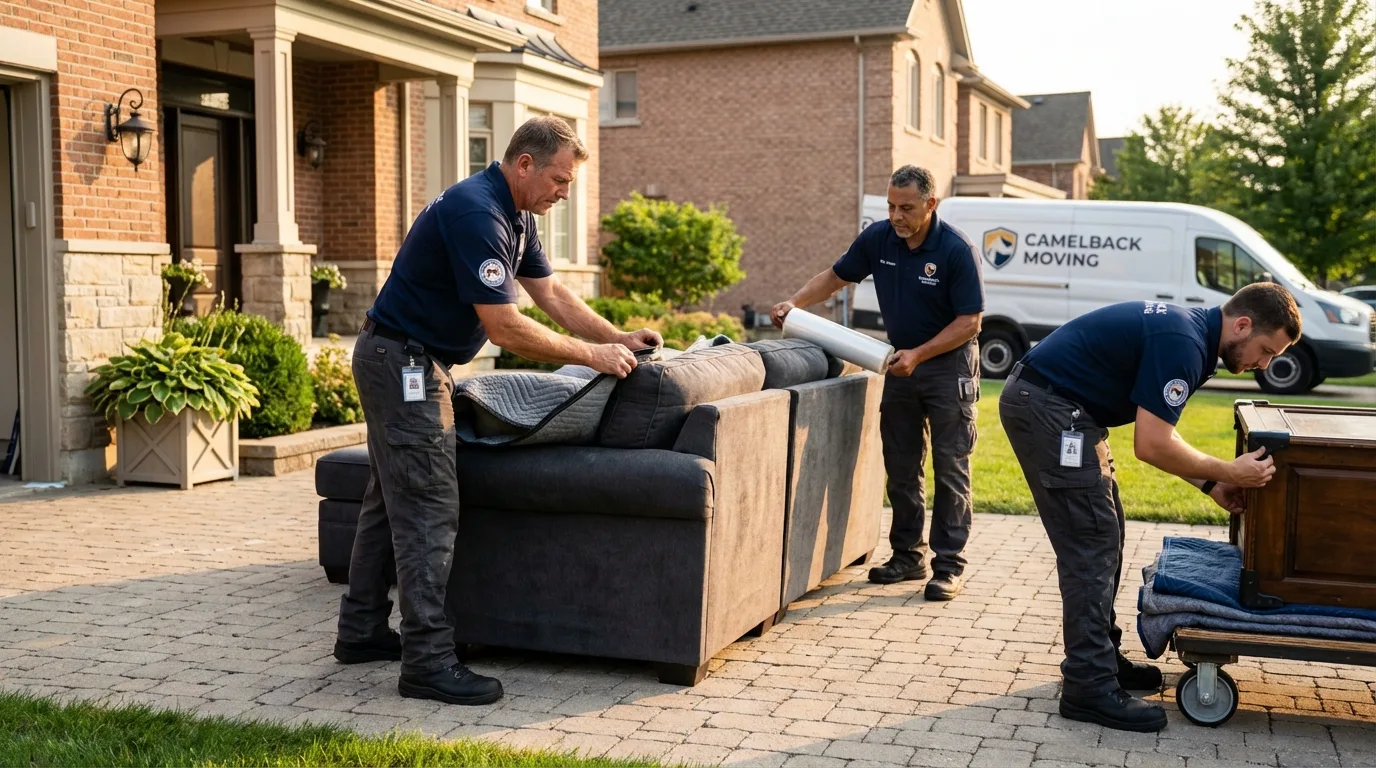 Large estate moving crew wrapping furniture in Mount Vernon, AL
