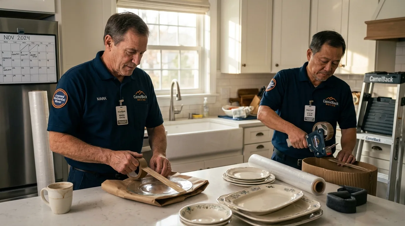 Professional crew packing kitchen dishware in Mount Vernon, AL